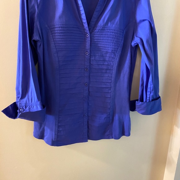 Zac & Rachel purple button down business  blouse size medium - Picture 8 of 15